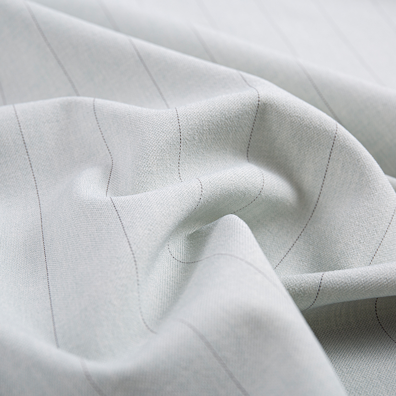 Otium Silk Rayon Narrow Stripe Grayish White Fabric