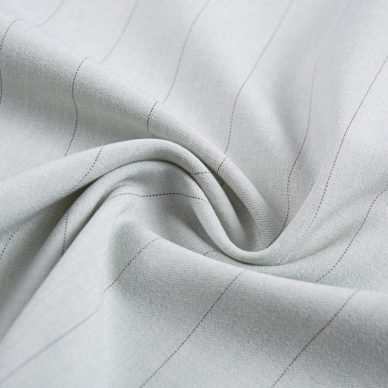 Otium Silk Rayon Narrow Stripe Grayish White Fabric